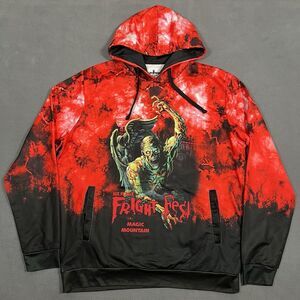 Six Flags Fright Fest Hoodie Sweatshirt Large Red Black Zombie Mummy AOP Horror